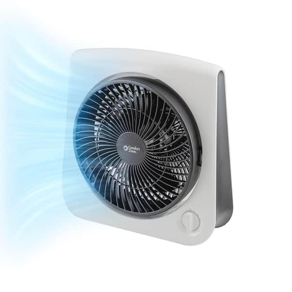 Comfort Zone 10 in. Turbo Table Desk Fan in White