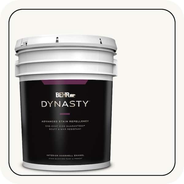 BEHR DYNASTY 5 gal. Ultra Pure White Eggshell Enamel Interior Stain-Blocking Paint & Primer