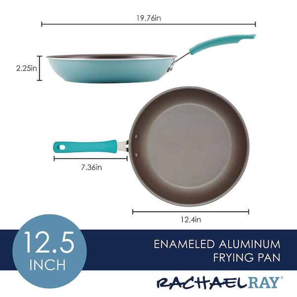 Rachael Ray Cook + Create 2pc Aluminum Nonstick Frying Pan Set Agave Blue :  Target
