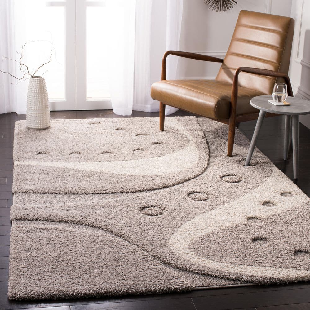 Florida Shag 5 ft. x 8 ft. Gray/Ivory Abstract Area Rug price history on PriceWatchPro