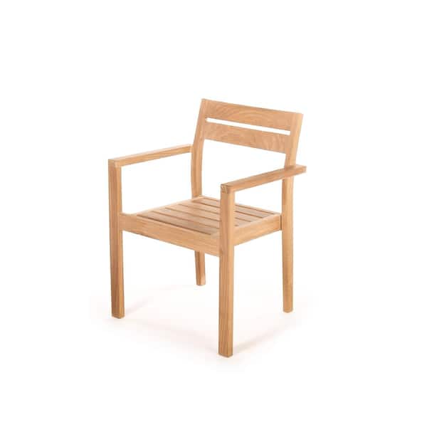 ARB Teak and Specialties Colorado Natural Teak Wood Outdoor Dining Armchair Chair