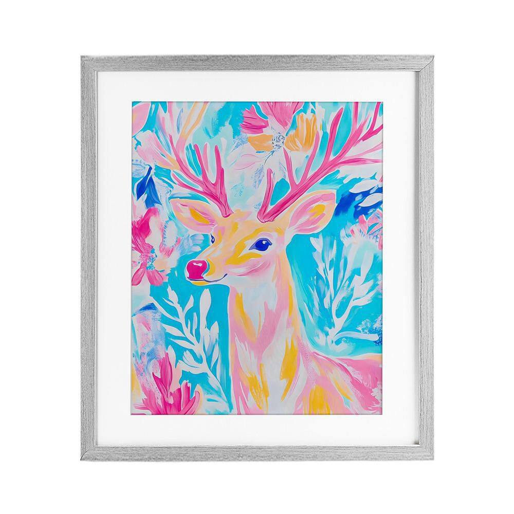 Bright Pastel Deer by Arlington Prints 1-Piece Gray Framed Graphic Animal Art Print 16 in. x 13 in. price history on PriceWatchPro
