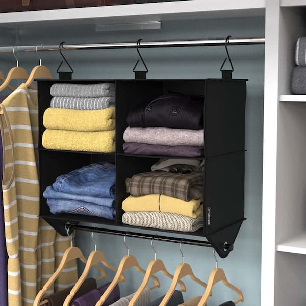 ClosetMaid Capsule 4-Cube Hanging Fabric Closet Organizer - Black