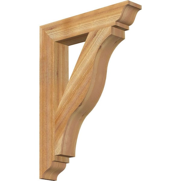 Ekena Millwork 4 in. x 30 in. x 22 in. Western Red Cedar Funston Traditional Rough Sawn Bracket