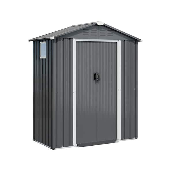 5 ft. W x 3 ft. D Metal Outdoor Storage Shed with Window (15 sq. ft. )