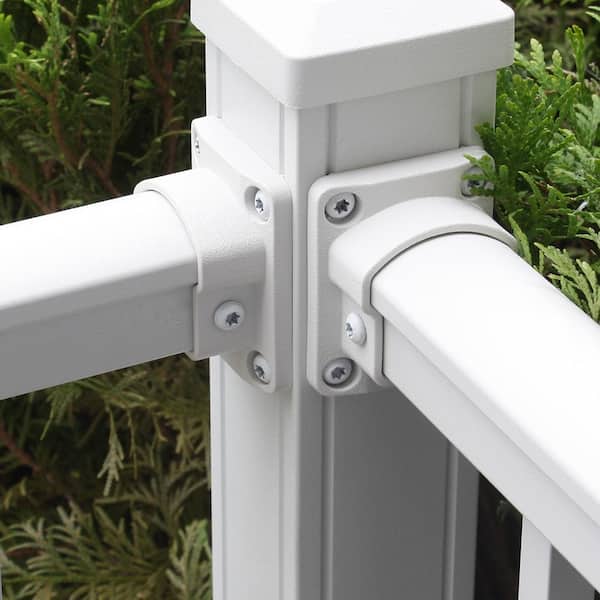 Stanford Textured White Aluminum Straight Railing Bracket Kit (4-Piece)