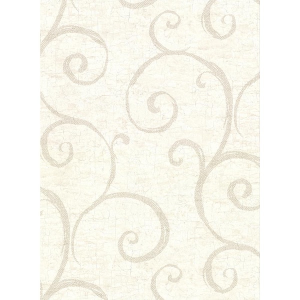 Warner Newbury Cream Geometric Faux Plaster Vinyl Strippable Roll (Covers 60.8 sq. ft.)