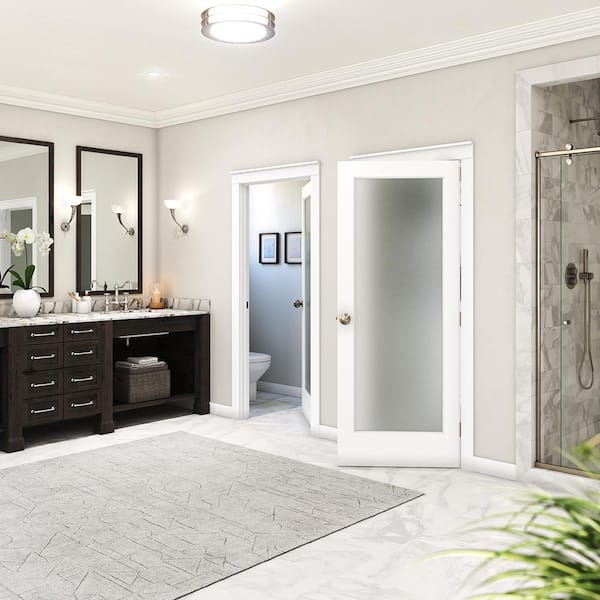 28"x 80" 3-Panel Interior Slab Door, Solid Wood French Door
