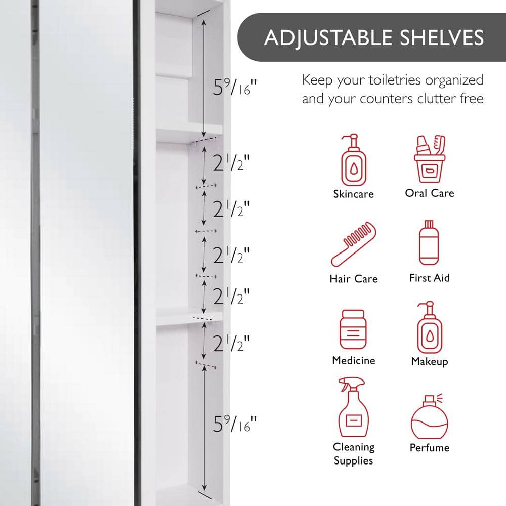 Cyprus 24-Inch White Wood Medicine Cabinet with Mirror