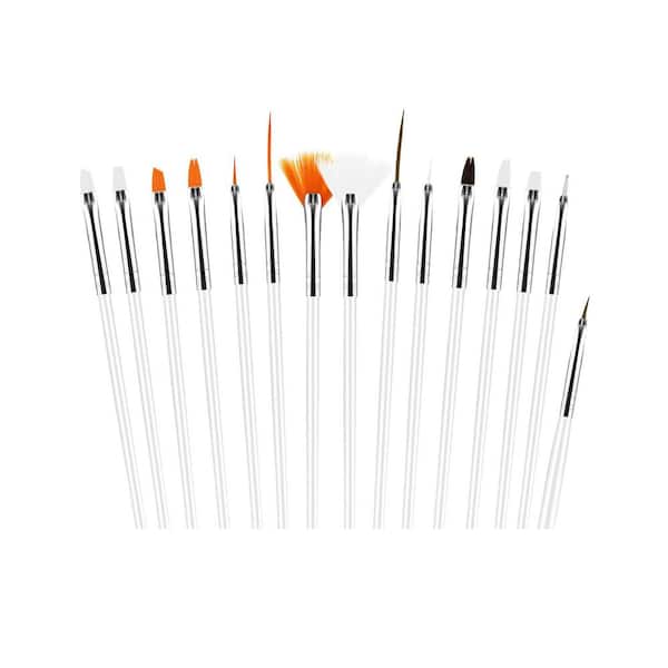 15-Piece Cake Decorating Brush Set with Food Safe Bristles, Multi-Function Painting Brushes for Baking, White