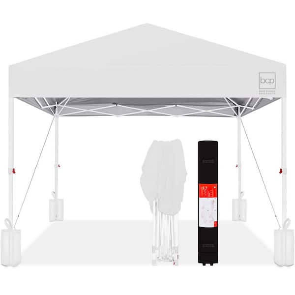 Best Choice Products 8 ft. x 8 ft. White/White Pop Up Canopy with