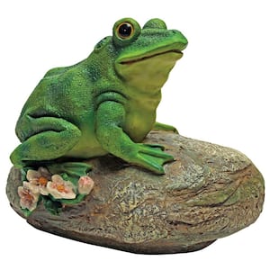 7 in. H Thurston The Frog Garden Rock Sitting Toad Statue