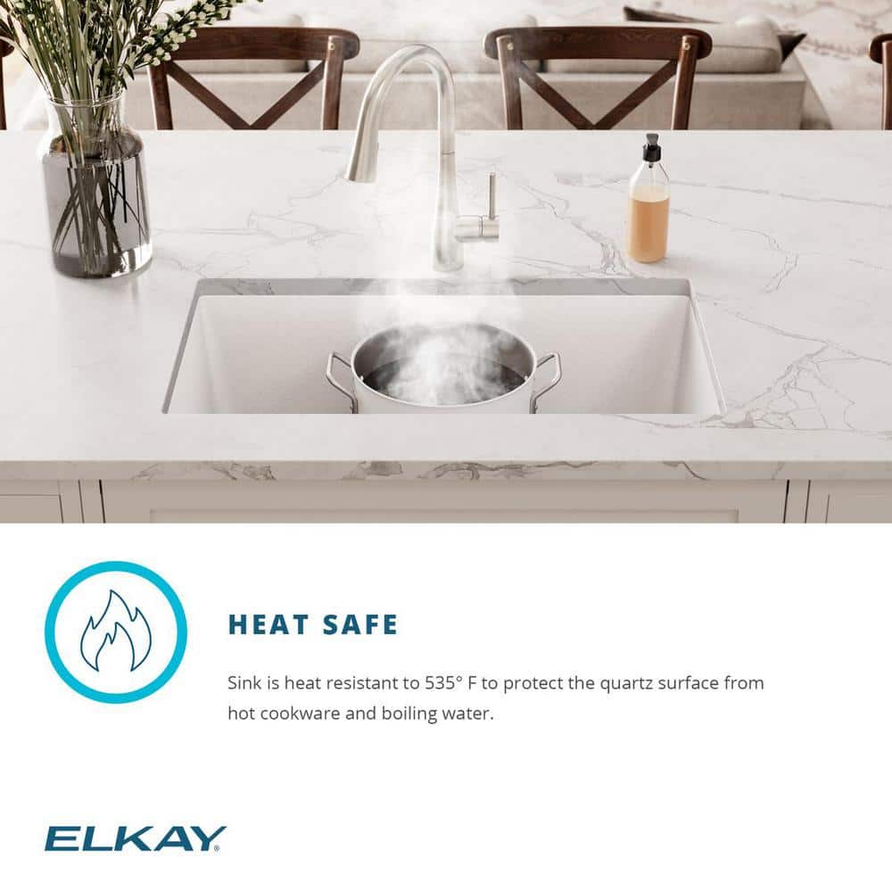 Elkay Black Quartz 33" Single Bowl Undermount Sink
