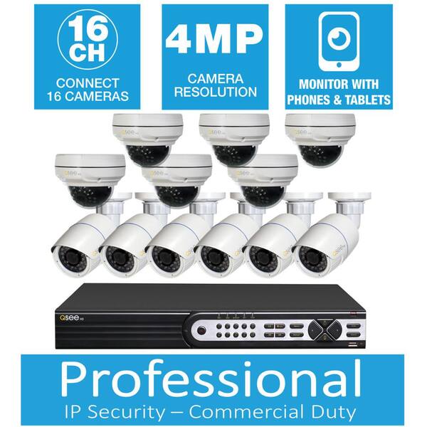 Q-SEE Freedom Series 16-Channel 4MP 3TB Network Video Recorder with (12) 4MP High Definition Cameras
