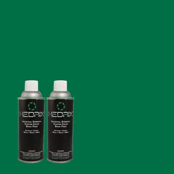 Hedrix 11 oz. Match of S-H-470 Precious Emerald Semi-Gloss Custom Spray Paint (2-Pack)