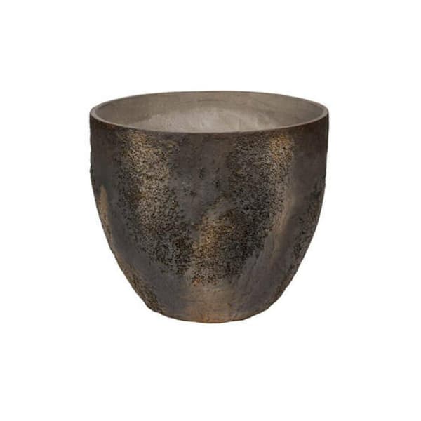 PotteryPots 20.47 in. H Brown Ficonstone Medium Round Imperial Indoor Outdoor Jesslyn Planter