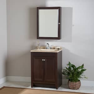 Delridge 25 in. W x 19 in. D x 35 in. H Single Sink  Bath Vanity in Chocolate with Caramel Cultured Marble Top