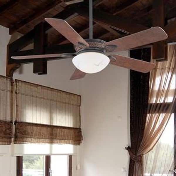 Hampton Bay San Lorenzo 52" Indoor Rustic Ceiling Fan w/Light Kit and Remote C. 
