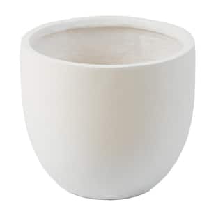 9.2 in. H Round Tapered White MgO Composite Planter Pot