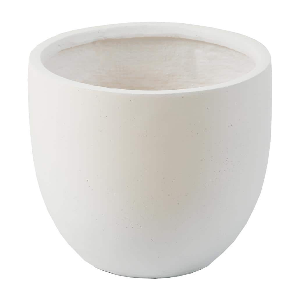 Luxen Home Round White Planter (Medium)