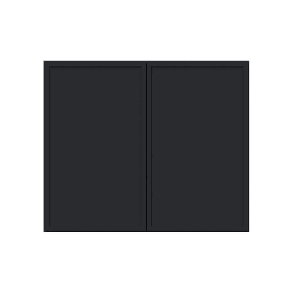 36 in. W x 12 in. D x 30 in. H RTA Solid Wood Frame Shaker Wall Kitchen Cabinet in Ebony Black price history on PriceWatchPro