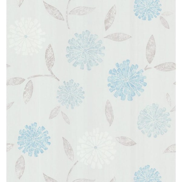 Brewster 56 sq. ft. Zinnia Flower Wallpaper