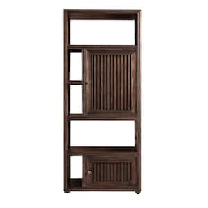 Athens 30 in. W x 16 in. D x 71 in. H Brown Bathroom Linen Cabinet in Mid Century Acacia