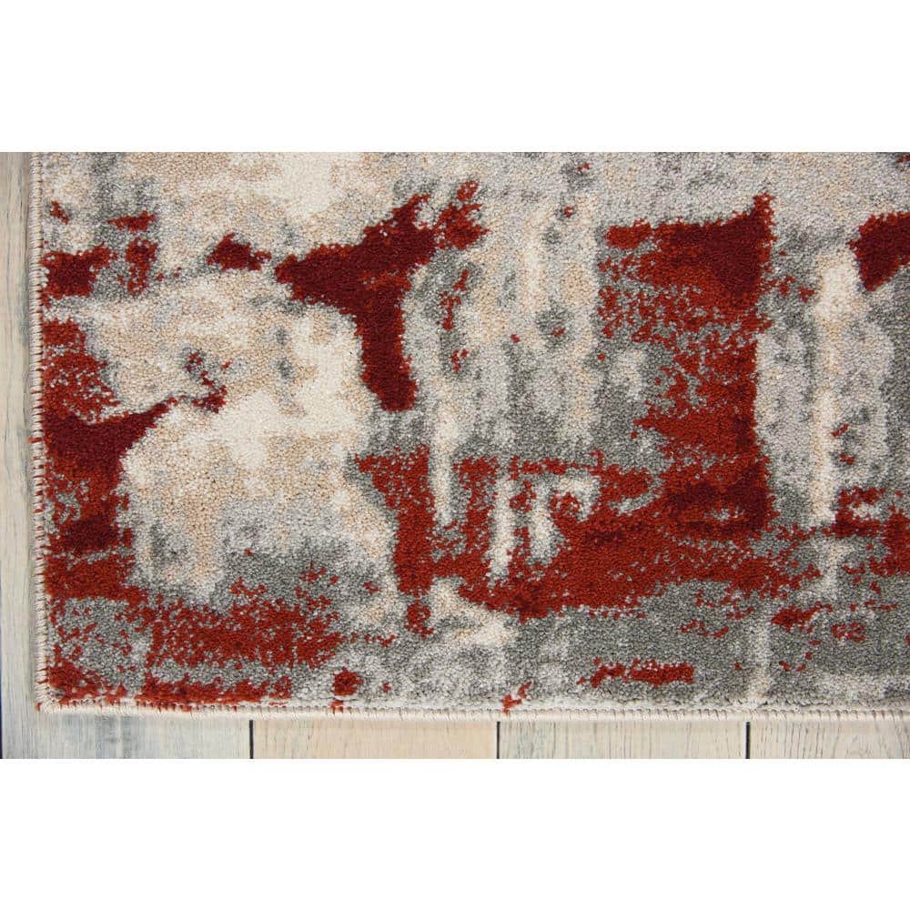 Ivory Abstract Elegance 5' x 7' Power Loomed Synthetic Rug