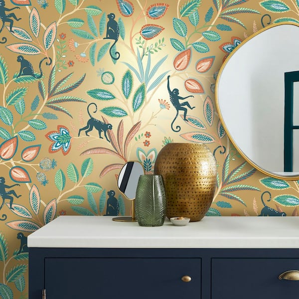 Kenzo Gold Monkey Walk Wallpaper Sample