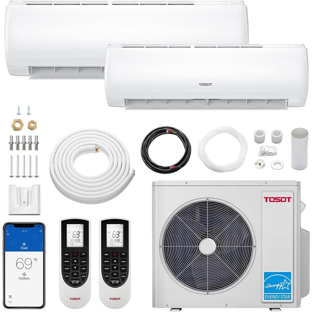 36,000-BTU Dual-Zone (12,000 Plus 24,000-BTU) Mini Split Air Conditioner wi