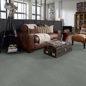 Karma I - Sea Green - 41.2 oz. Nylon Texture Installed Carpet