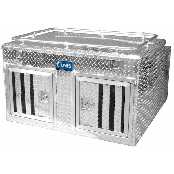 UWS 48 in. x 48 in. Aluminum Double Door with Full Enclosure and Storage Dog Box