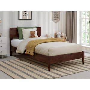 Aria Walnut Brown Solid Wood Frame Twin Modern Low Profile Platform Bed
