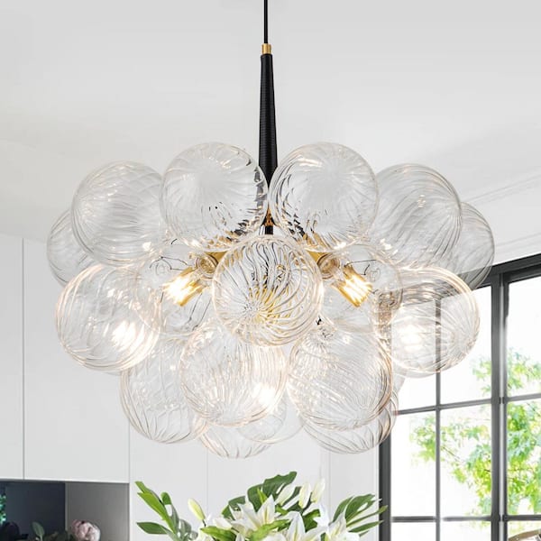Y'INSP AURA BUBBLE 6-Light Gold and Black Nordic Bubble Cluster