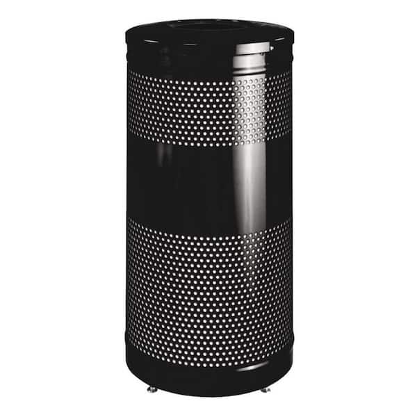 25 Gal. Black Heavy Gauge Steel Open Top Trash Can