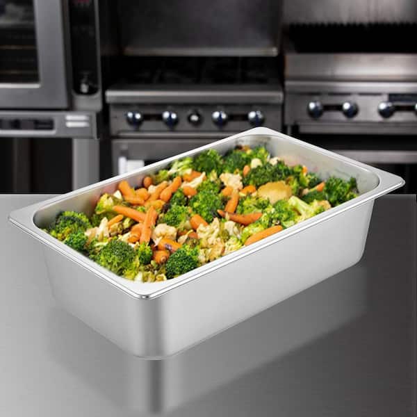 12-Pack Half Size 2.5" Deep Stainless Steel Chafing Dish Pans - Choice 4070229 - View #3