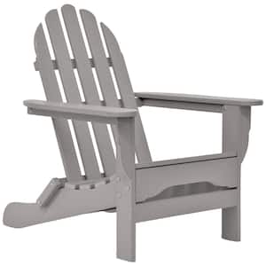 Icon Light Gray Non-Folding Plastic Adirondack Chair