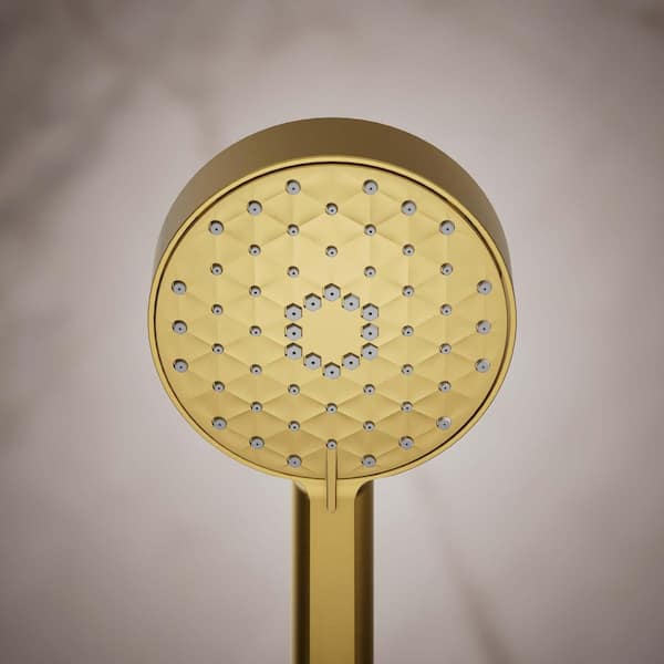 KOHLER Awaken 3-Spray Patterns with 1.75 GPM 4. 3125 in. Wall Mount Handheld Shower Head in Vibrant Brushed Moderne Brass