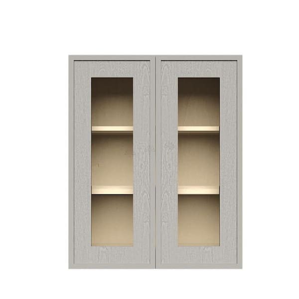 Slim Shaker Assembled 30 in. W x 30 in. H x 12 in. D Wall Kitchen Cabinet in Gray