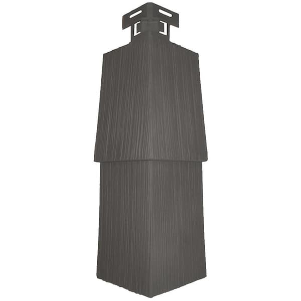 Novik NovikShake RS RoughSawn Shake Corner 4.5 in. x 14.6 in. Polymer Corner in Rockaway Gray (5 Per Box, 5.2 lin. ft.)