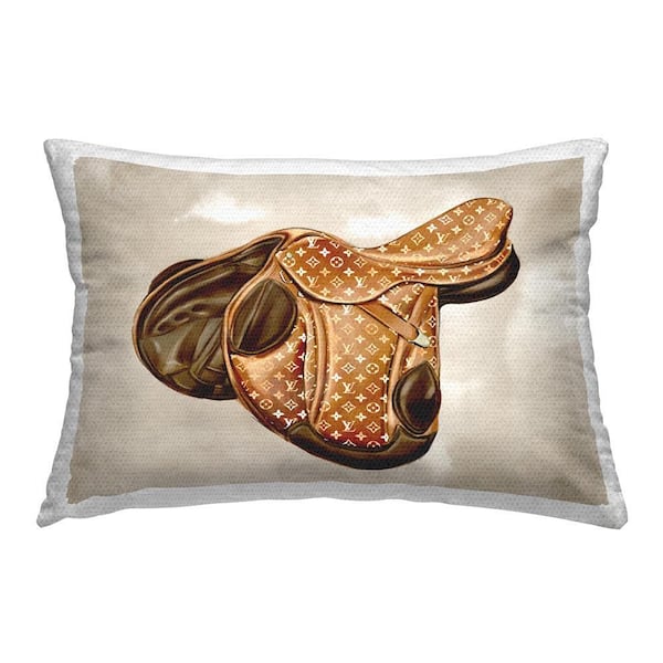 Designer Equestrian Saddle Outdoor Printed Throw Pillow by Ziwei Li