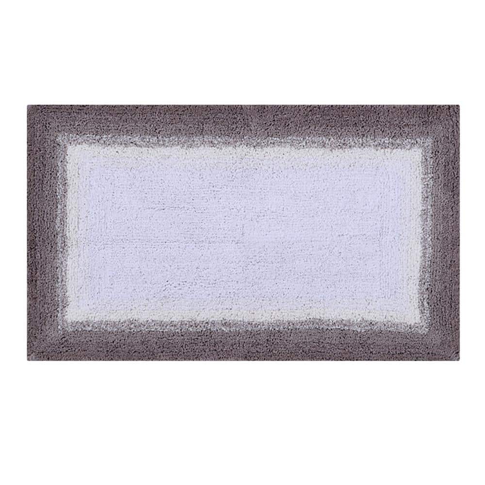 Beige and Gray Cotton Ombre Bath Rug Set