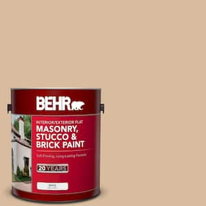 1 gal. #BXC-40 Soft Wheat Flat Interior/Exterior Masonry, Stucco and Brick Paint