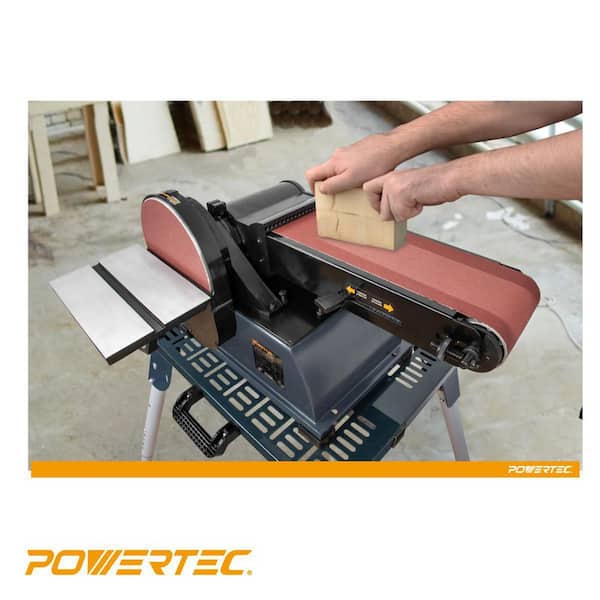 POWERTEC 6 in. in.120-Grit Sanding (3-Pack) - Home Aluminum x Depot 48 110213 Belt The Oxide