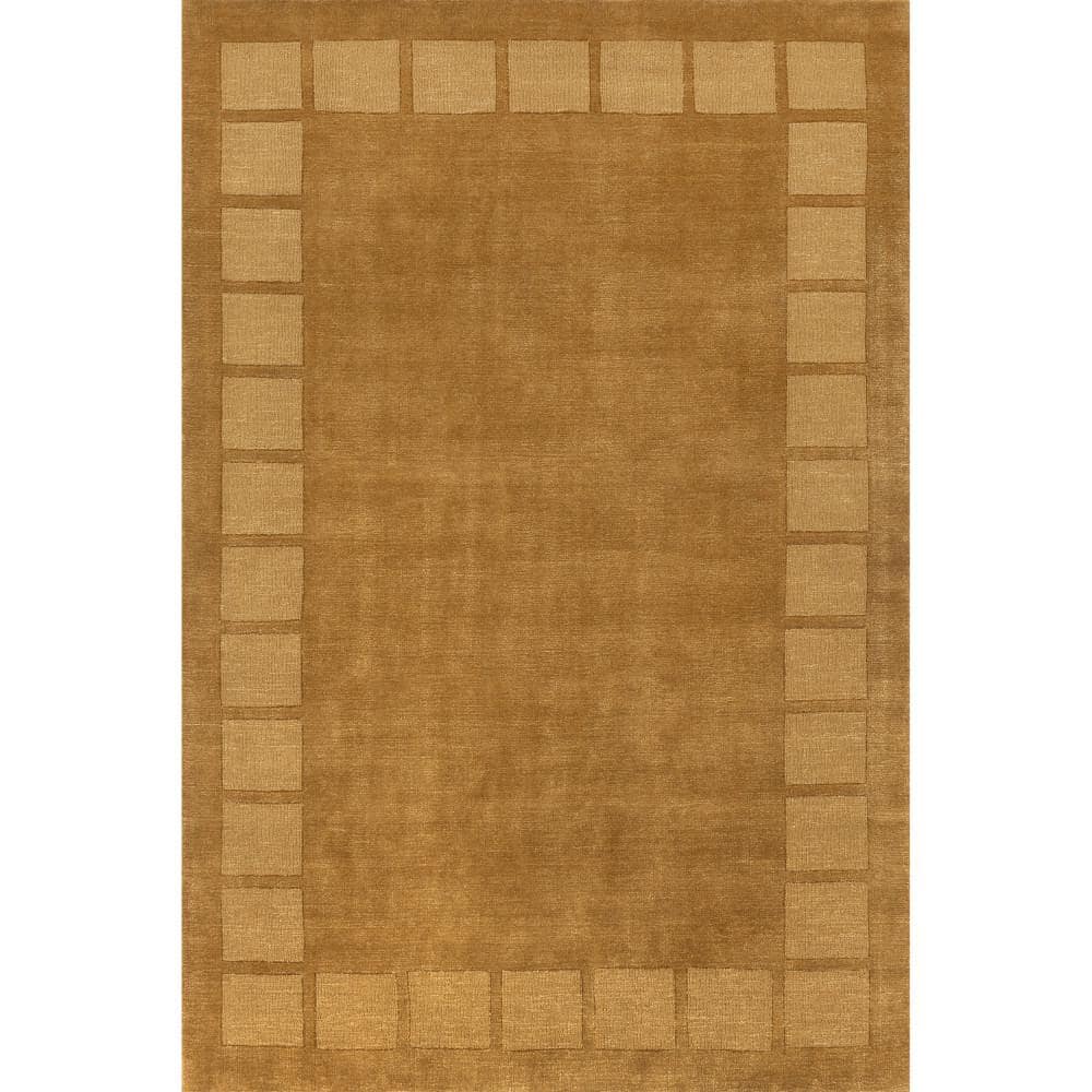 Wheat Flat Woven Wool-Blend Rectangular Area Rug, 3x5