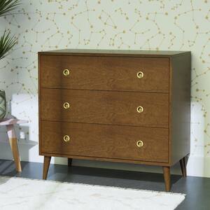 Harper 3-Drawer Walnut Storage Dresser Organizer