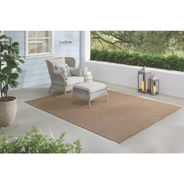 Tan 8 x 10 Natural Weave Indoor/Outdoor Area Rug