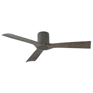 Aviator Indoor/Outdoor 3-Blade Smart Flush Mount Ceiling Fan 54 in. Graphite Gray LED Light Kit Adaptable with Remote
