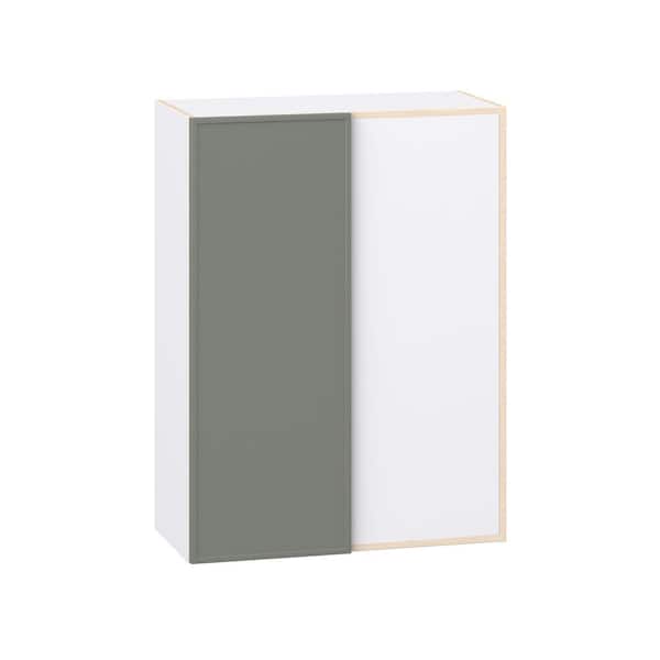 Fairview Moss Green Slim Shaker Assembled Wall Blindcorner Right Kitchen Cabinet (30 in. W x 40 in. H x 14 in. D)