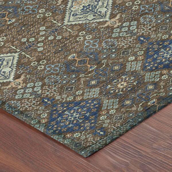 Chantille Machine Washable Indoor/Outdoor Abstract ACN2477 Chocolate 3 ft. x 5 ft. Area Rug